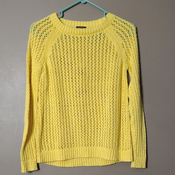 Talbots Bright Yellow Crochet Style Sweater Size SP - Picture 1 of 7
